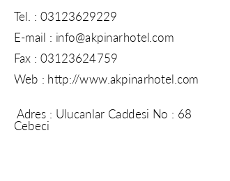 Akpnar Hotel iletiim bilgileri